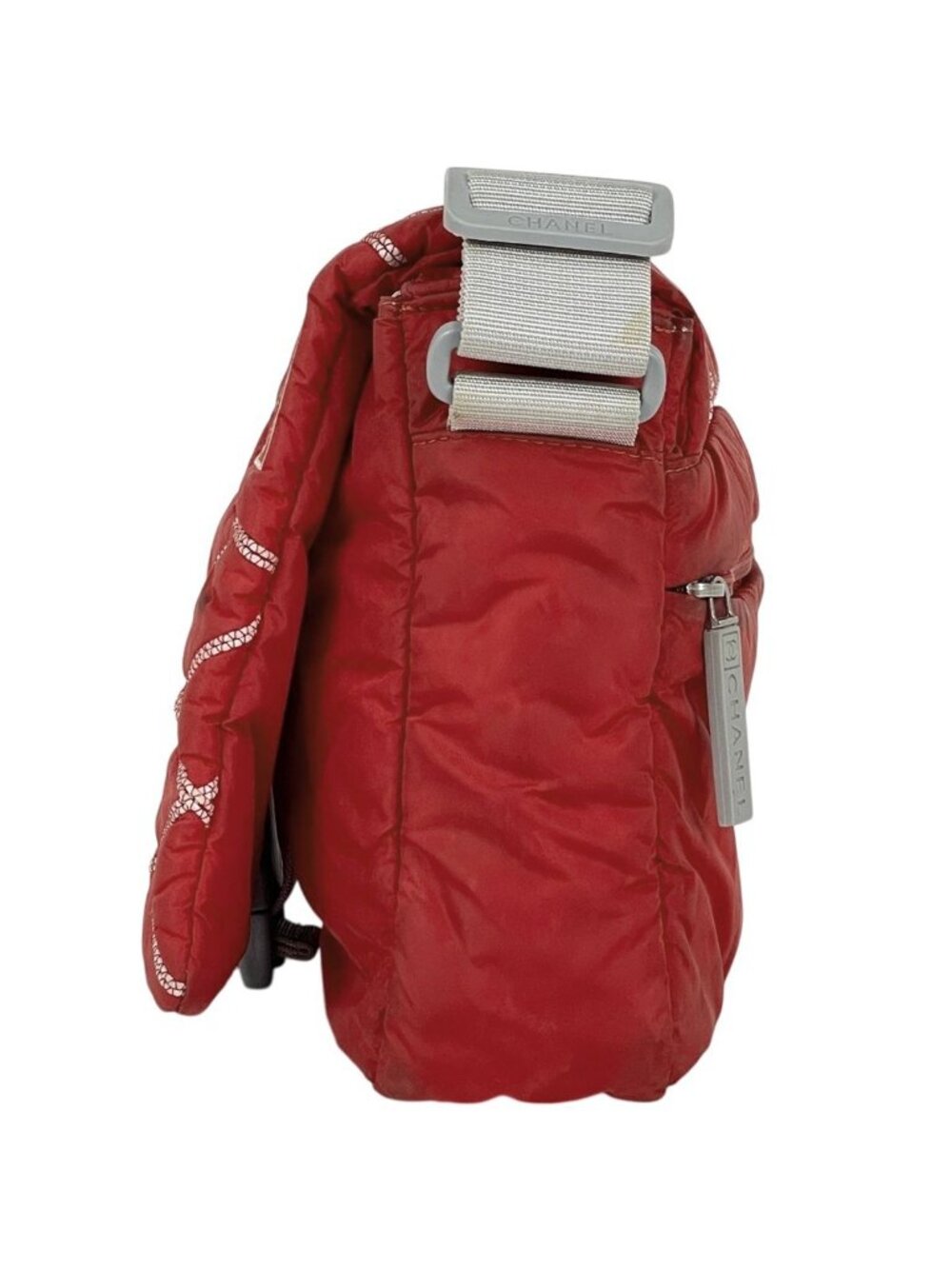 Chanel Sports Line Shoulder Bag CC Logo Nylon Red - Picture 2 of 15